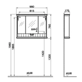 Vitra Valarte Dolaplı Ayna Neo Led Aydınlatmalı, 100 Cm, Retro Yeşil 65833 thumbnail 2