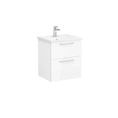 Vitra Root Flat İki Çekmeceli Lavabo Dolabı 60 Cm Parlak Beyaz (Köşeli Lavabo Dahil) 66294 - 1