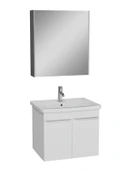 Vitra Quadrum Set Lavabo Dolabı Asma Ayna Kapaklı 65 Cm Parlak Beyaz 69616 thumbnail 1