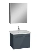 Vitra Quadrum Set Lavabo Dolap 65 Cm Dolaplı Ayna Parlak Antrasit 67107 thumbnail 1