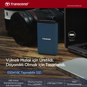 Transcend TS1TESD410C 1TB USB/Type-C 20Gbps 2000/2000MB/s Taşınabilir Harici SSD - 2