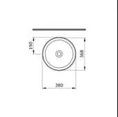 Bocchi Sottile Slim Line Tezgah Üstü Lavabo 38 cm Yuvarlak Mat Kaşmir 1478-011-0125 - 2
