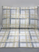 NİVEMESHOME FÜME EKOSE DESEN 2 Lİ YASTIK KILIFI KAPAKLI 50X70 - 2