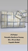 NİVEMESHOME FÜME EKOSE DESEN 2 Lİ YASTIK KILIFI KAPAKLI 50X70 - 1