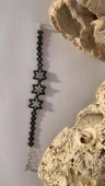 Gümüş Ve Siyah Renkli Yıldız Desenli Miyoki Boncuk Bileklik El Yapımı Hediyelik - 6