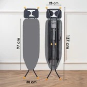 Perilla SBS15016-79 Alsu Orta Boy Ütü Masası Antrasit 30 x 97 cm thumbnail 2