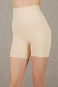 Toparlayıcı Beden Küçülten Ekstra Silikonlu Yüksek Bel Kaydırmaz Sıkılaştırıcı Ten Korse Şort - 1