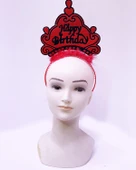 Happy Birthday Neon Kırmızı Renk Doğum Günü Tacı 24x15 cm - 1