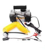 Araç Oto Lastik Şişirme Kompresörü Hava Pompası Metal Çift Silindirli Profosyonel - 1