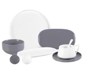Emsan Parla Gri Beyaz 32 Parça Kahvaltı Seti - 6