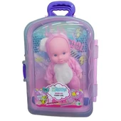 60 cm Tekerlekli Çantalı Sesli Bebek Seti 0115 - 1