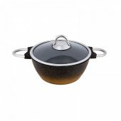 Emsan Kuvars 24 cm Siyah Gold Derin Tencere - 1