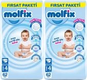 Molfix Bebek Bezi Beden:4 (7-14KG) Maxi 124 Adet Ekonomik Fırsat Pk thumbnail 1