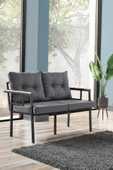 Evdemo Saye Metal Bahçe Balkon Oturma Takımı 2+1+1+Orta Sehpa Antrasit - 2