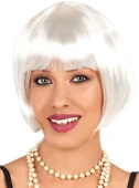 Beyaz Renk Parti Peruğu Kısa Küt Saç thumbnail 4