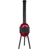 Sürel Çok Amaçlı Döküm Bahçe Şöminesi Teras Sobası Barbekü - Kırmızı thumbnail 1