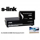 S-Link SL-VGA300  VGA Extender 1902x1200 Resolution  300mt With audio BY on CAT5-CAT6 - 3