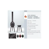 Sürel Çok Amaçlı Döküm Bahçe Şöminesi Teras Sobası Barbekü - Kırmızı thumbnail 3