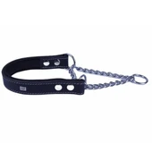 Doggie Konfor Deri Zincirli Köpek Boğma Tasma Medium Siyah 2.5x40-50 Cm - 1