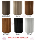 Açılır Oval HIGH GLOSS  Yemek Masası Takımı Masal Sandalye Natural 1 Masa 4 Sandalye ) - 5