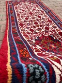 El Dokuma Yolluk, 72x283 cm Uzun Çiçek Desenli Vintage Halısı, Canlı Renkli Yün Halı, Özel Tasarım Kırmızı Antre Halısı - 2