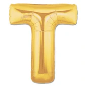 T Harf Folyo Balon Altın Renk  40 inç thumbnail 2