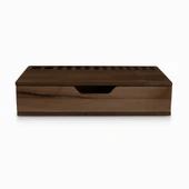 Woodska Reka Çekmeceli Kalemlik Organizer & Mini Aksesuar Kutusu - Ceviz - 2