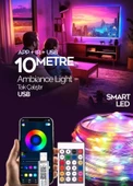 Gaman Yeni Model Bluetoothlu USB LED Işık 10 Metre Rgb Çok Renkli Sese Duyarlı Çok Modlu - 2