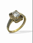 Tek Baget Sade Zarif Şık 8 Ayar Altın Yüzük thumbnail 2