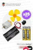 25'li Paket Deney Seti (Motor, Pervane, Anahtar, Pil Yuvası, Pil ve Kablo) - Okul ve Sınıflar için MEB Uyumlu - 1