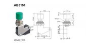HIGHLY SWİTCH ( AB5151)  YEŞİL BAŞLI 13mm TERMİNAL BAĞLANTILI ŞASE TİP - 1