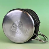 Perlotus Çelik 330 ml. Deri Kılıflı Katlanır Kulplu Kahve Kamp Bardağı Fincanı thumbnail 3