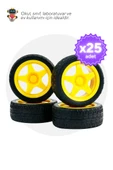 25'li Paket Sarı Robot Araba Tekerleği - Okul ve Sınıflar için MEB Uyumlu - 1