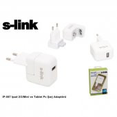 S-LİNK IP-587/IP-801/IP-860/SLP-200 USB IPOD/IPAD/IPHONE5 USB  (BEYAZ) 5V 2A ADAPTÖR - 3