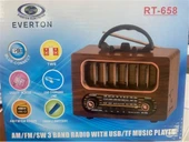 Everton Bluetooth Fm-Usb-Tf-Aux Şarjlı Nostaljik Radyo - 1