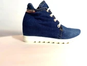 Kadın Gizli Topuklu Özel Tasarım Kot Jeans Günlük Ayakkabı - 1