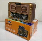 Everton Bluetooth Fm-Usb-Tf-Aux Şarjlı Solar Nostaljik Radyo - 1