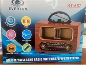Everton Bluetooth Fm-Usb-Tf-Aux Şarjlı Nostaljik Radyo - 1