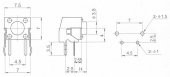 TACT  BUTON  6x6 90° PCB tip Siyah ~ KIRMIZI  4,3 mm - 1
