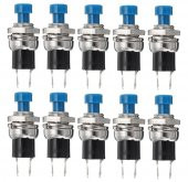 BUTON YUVARLAK  Metal 7mm MAVİ (PUSH SWITCH) DİAFON TİP  IC-177 - 1
