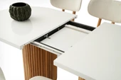 Açılır Oval Picasso H.G Yemek Masası Takımı Nergis Sandalye Cappicino 1 Masa 4 Sandalye ) - 6