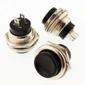 BUTON YUVARLAK METAL DS-212 16mm SİYAH  IC-180 - 1
