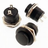 BUTON YUVARLAK  Plastik 16mm SİYAH  R13-507  IC-180A - 1