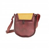 BORDO ÇÖP KIZ TASARIM ÖRGÜLÜ ÇAPRAZ ÇANTA - 3