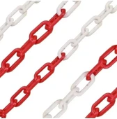 KIRMIZI-BEYAZ PLASTİK ZİNCİR 8 MM (10 METRE) - 1