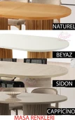 Açılır Oval HIGH GLOSS  Yemek Masası Takımı Nergis Sandalye Cappicino 1 Masa 6 Sandalye ) - 2