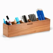 Woodsaka Reka 5 Bölümlü Ayarlanabilir Kalemlik Organizer - Kiraz - 1
