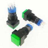 Onpow LAS2F-22/G Buton 24V Yeşil Işıklı M12 Kare - 1