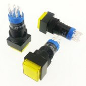 Onpow LAS2F-22/Y Buton 24V Sarı Işıklı  M12 Kare - 1