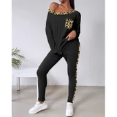 Lucky Life Kadın Uzun Kollu Leopar Detay Viskon Iki Iplik Ikili Takım - 6